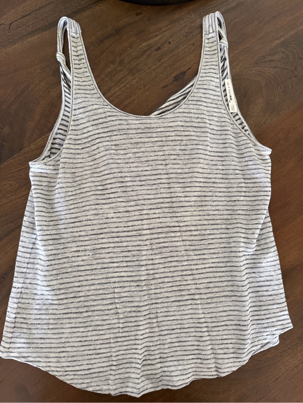 rag & bone White and Gray Striped Scoop Tank